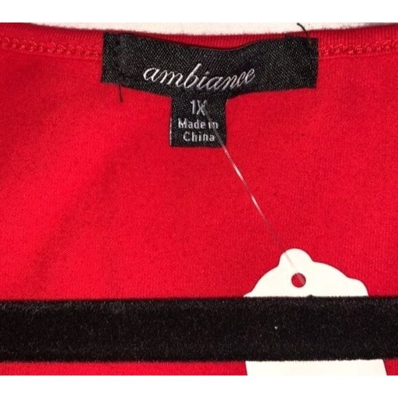 Sleeveless Ambiance Red Top 1X 95% Cotton & 5% Spandex Made In China - Picture 2 of 6